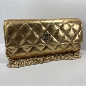 Chanel quilted crossbody wallet